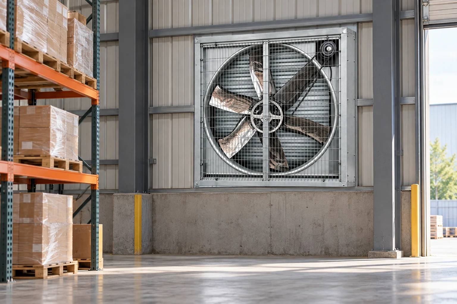 Warehouse exhaust ventilation illustration